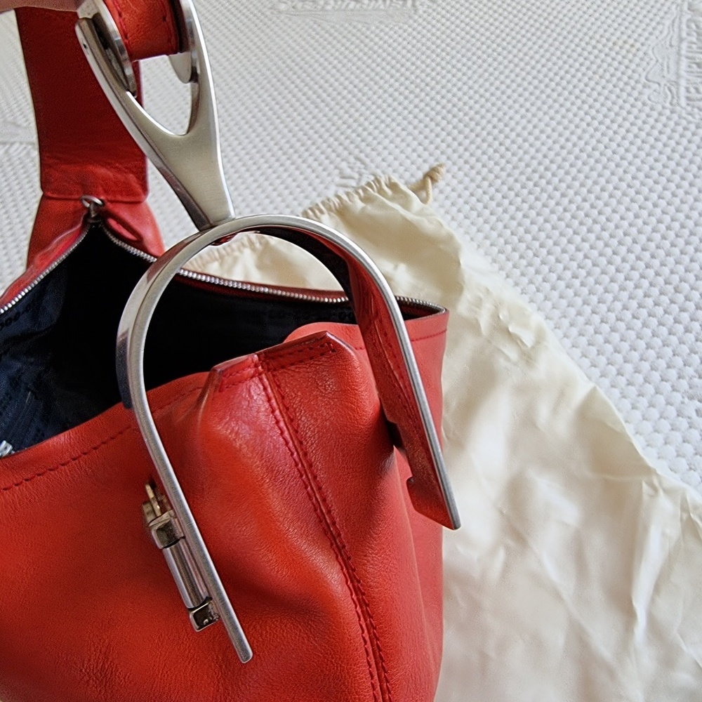 Jean Paul Gaultier Red Leather small handbag Vintage 90s